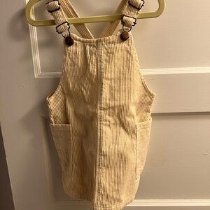Kids Corduroy Overalls in Cream